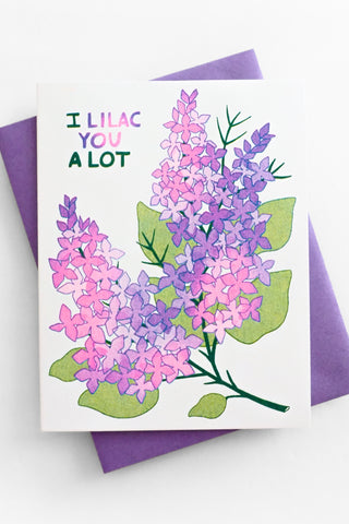 I Lilac You A Lot Risograph Greeting Card