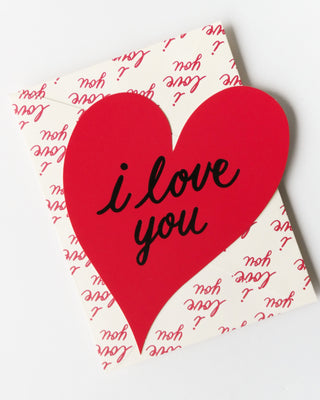 I Love You Red Heart Greeting Card