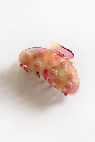 Iridescent Pink Daisy Hair Claw