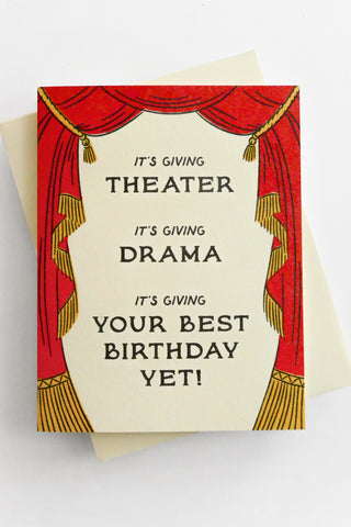 It’s Giving Drama Birthday Greeting Card