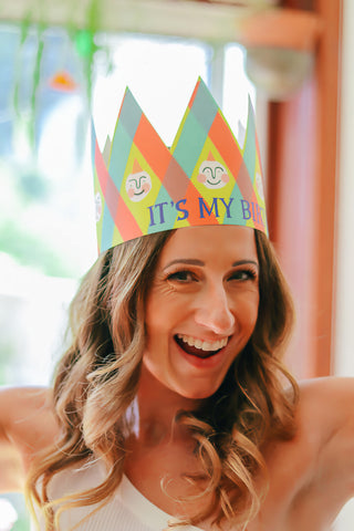 It's My Birthday Party Hat Crown Card