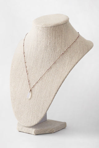 Knotted Moonstone + Rose Quartz Necklace
