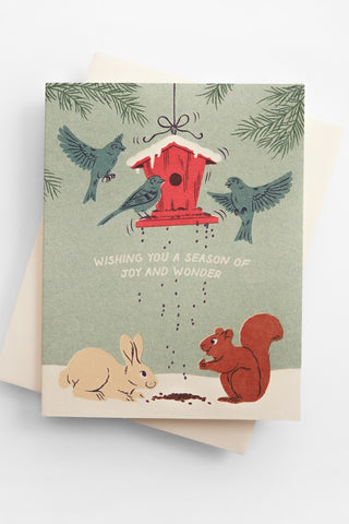Joy & Wonder Bird Feeder Greeting Card