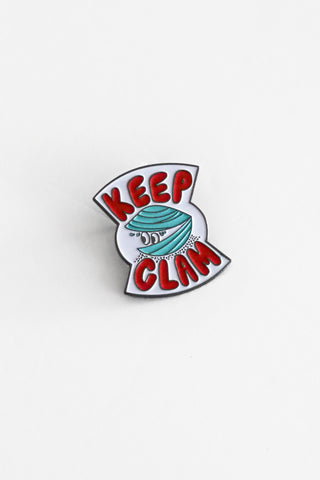 Keep Clam Enamel Pin