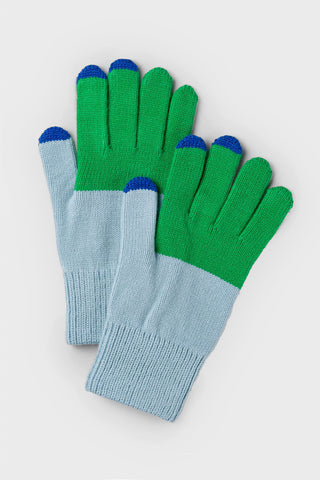 Kelly Stone Blue Knit Touchscreen Gloves