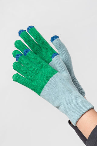 Kelly Stone Blue Knit Touchscreen Gloves