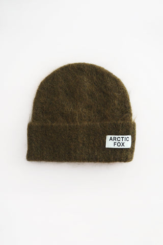 Khaki Green Mohair Beanie