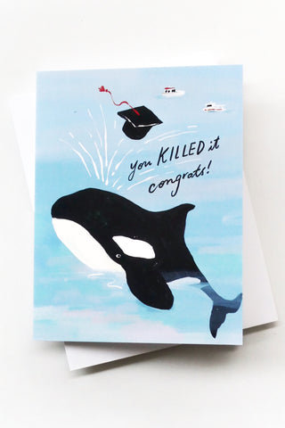 Killer Whale Grad Greeting Card
