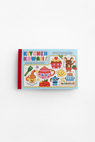 Kitchen Kawaii Coloring Postcard Book