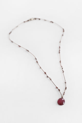 Knotted Sapphire + Pink Sapphire Necklace