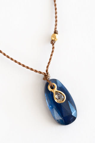 Kyanite + Diamond 18k Necklace