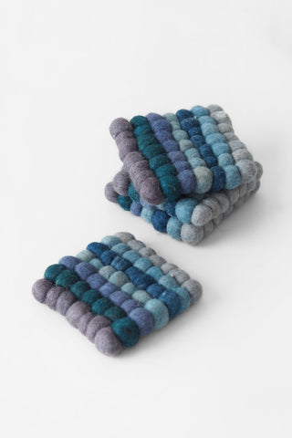 Lagoon Wool Felt Coaster Set