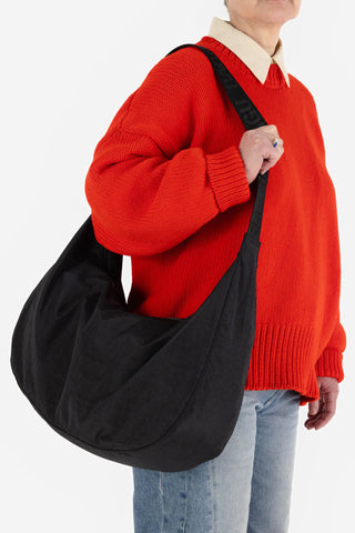 Large Black Crescent Bag