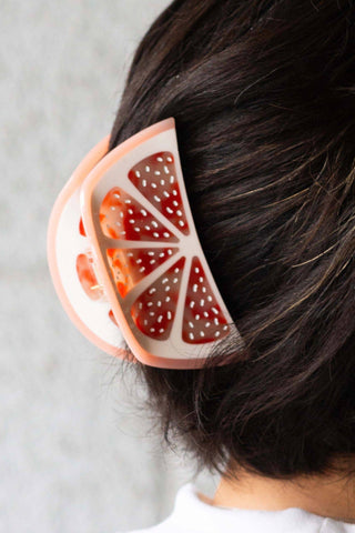 Large Grapefruit Slice Hair Claw Clip