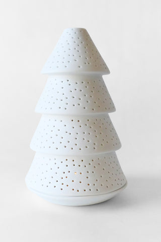 Large Porcelain Fir Tree Candle Holder