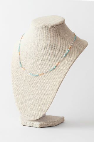 Larimar Seed Bead Necklace