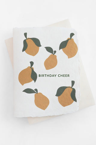 Lemon Birthday Cheer Handmade Paper Greeting Card