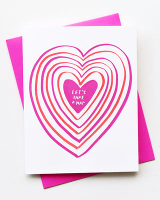 Let's Take a Nap Hearts Greeting Card