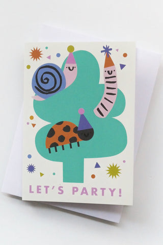 Let's Party, Animal & Bugs Greeting Card