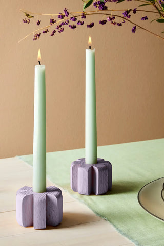 Lilac Asterisk Candleholders
