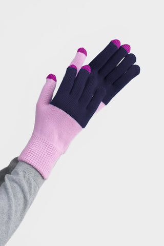 Lilac Denim Knit Touchscreen Gloves