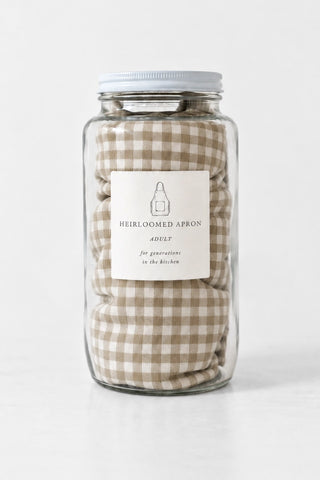 Linen Gingham Apron in Keepsake Jar