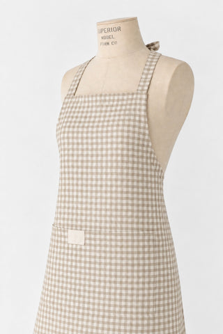 Linen Gingham Apron in Keepsake Jar