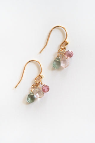 Gold Tiny Semi-Teardrop Cluster Earring