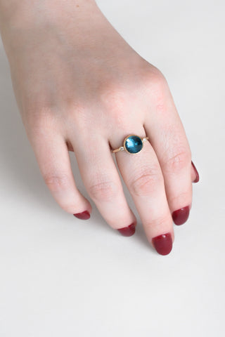 London Blue Topaz + Diamond Ring