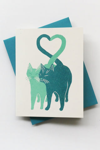 Love Cats Risograph Greeting Card