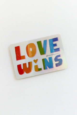 Love Wins Holographic Vinyl Sticker