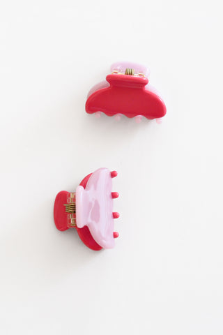 Magenta + Lilac Jelly Hair Claw Set