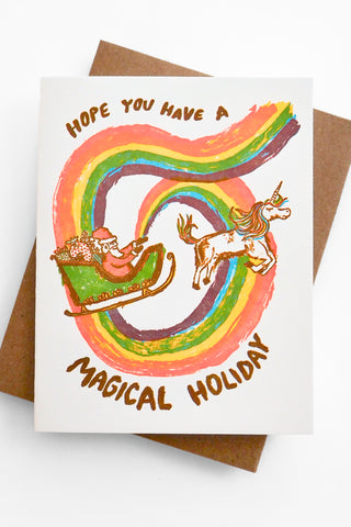 Magical Unicorn Holiday Greeting Card
