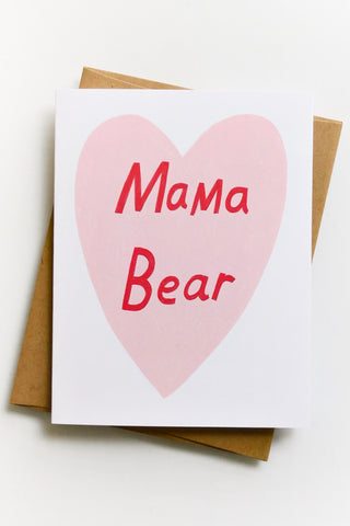 Mama Bear Heart Greeting Card