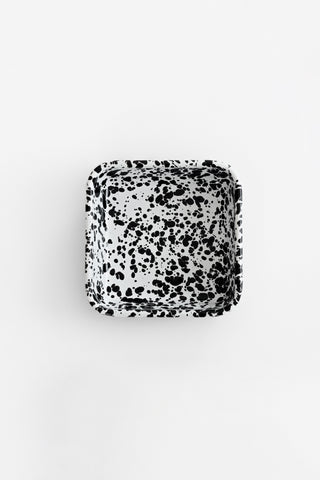 Marbled Black Square Enamelware Dish