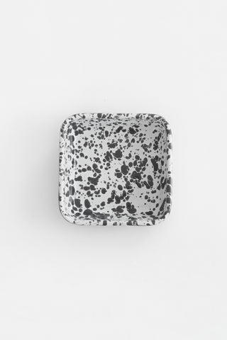 Marbled Grey Square Enamelware Dish