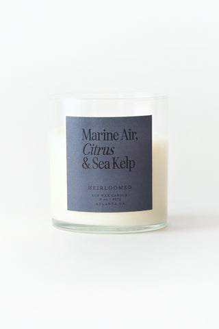 Marine Air, Citrus, + Sea Kelp Heirloomed Candle