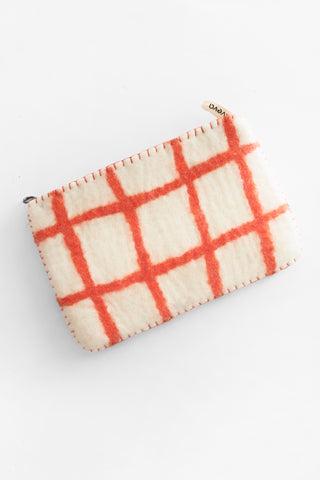 Medium Checked Wool Zip Pouch