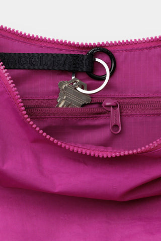 Medium Nylon Crescent Bag - Deep Fuchsia