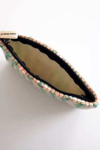 Medium Striped Wool Zip Pouch