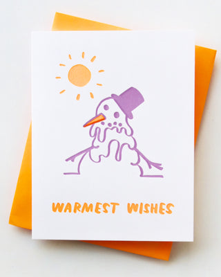 Melting Snowman Christmas Greeting Card