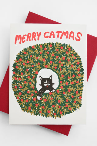 Merry Catmas Greeting Card