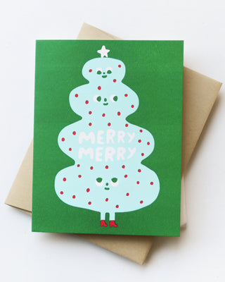 Merry Merry Christmas Tree Greeting Card