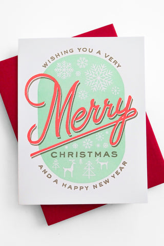 Merry Mint Christmas Greeting Card
