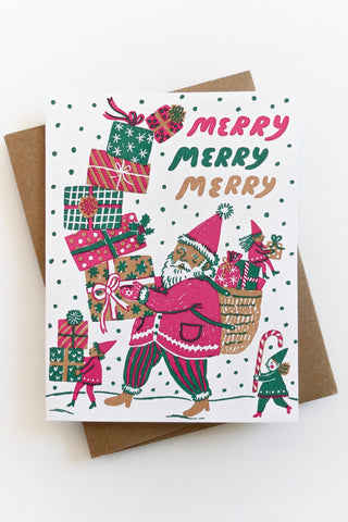 Merry Santa Greeting Card