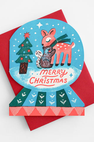 Merry Snow Globe Greeting Card