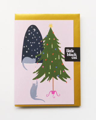 Merry and Bright Cats Greeting Card