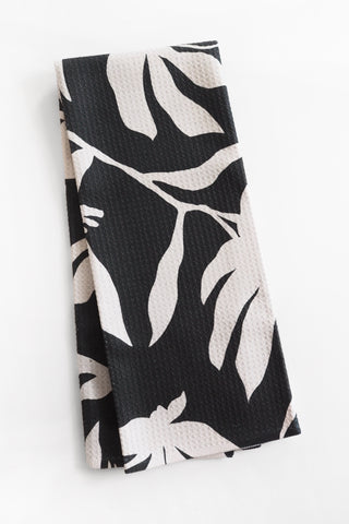 Midnight Petal Tea Towel