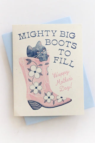 Mighty Big Boots Mother's Day Greeting Card