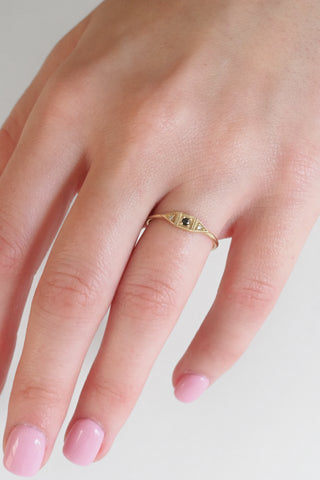 Mini Deco Point Ring Black Diamond